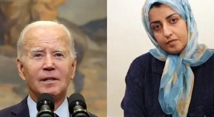 Pide Biden a Irán liberar «inmediatamente» a la ganadora del Nobel de la Paz