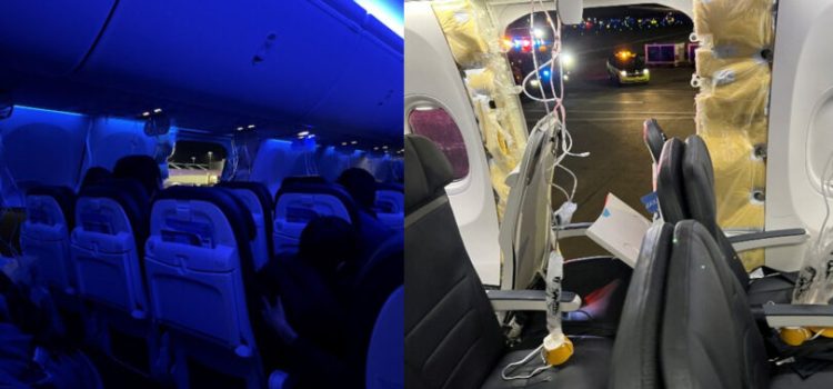 Alaska Airlines inmovilizan flota de Boeing 737-9 tras emergencia en el aire