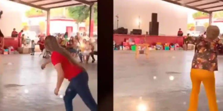 Mamás demostraron su puntería en concurso de “lanzamiento de chancla”